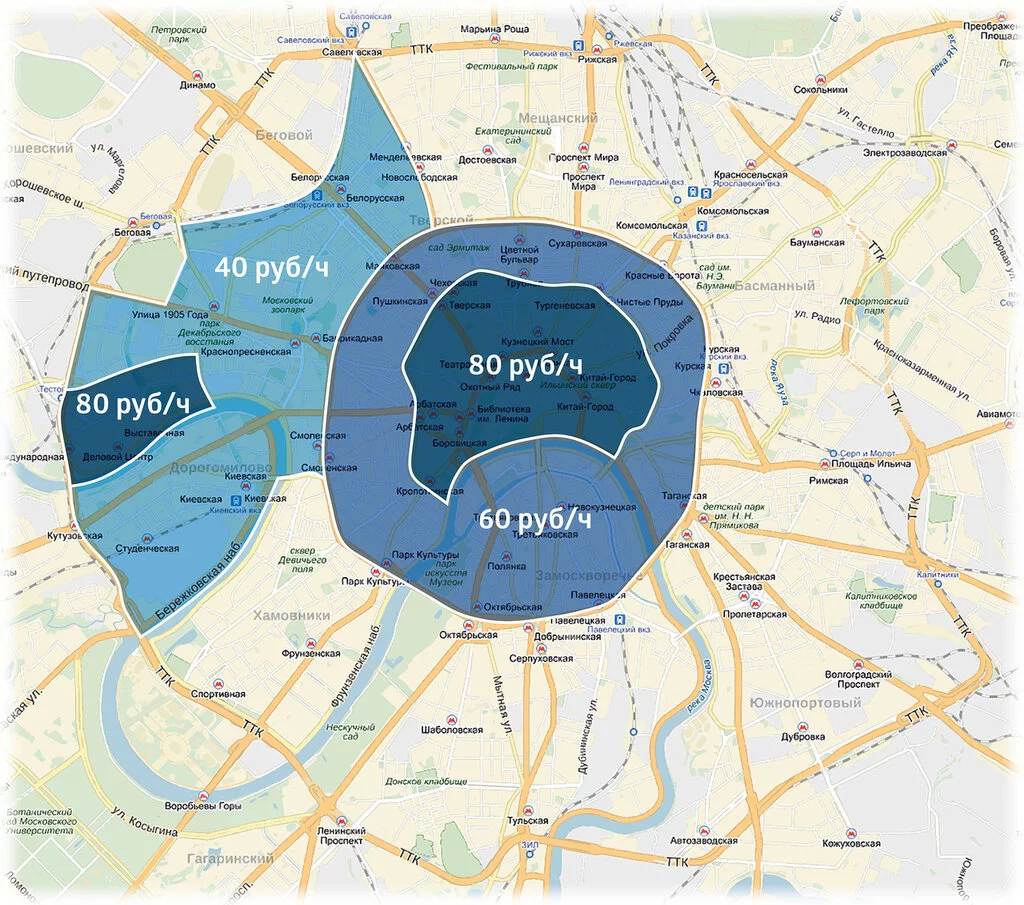 Где можно парковаться в москве бесплатно карта